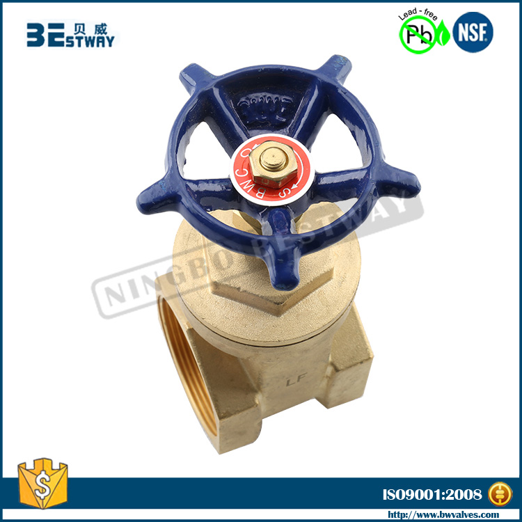 NSF approved female thread brass stem gate valve (BW-LFG04)
